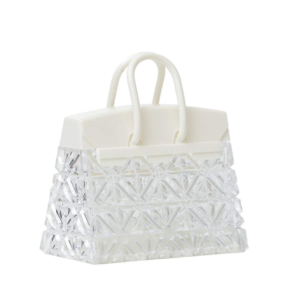 acrylic warm light geometric small night lamp with built-in battery and transparent design