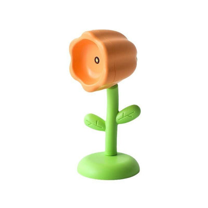 Mini magnetic small night lamp in flower pot shape with warm light and green stem base