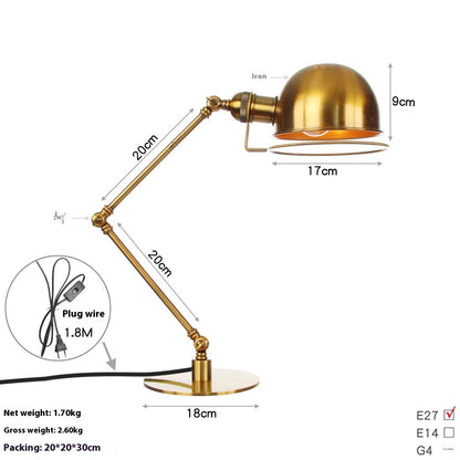 American Style Retro Iron Art Adjustable Decorative Table Lamp