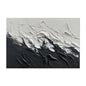 Simple Design Handmade Black And White Knife Thick Oil Painting On Canvas Abstract Wall Art Decor For Living Room Decor As Gifts