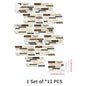 Imitation porcelain tile peel and stick backsplash set with marble pattern, waterproof and oil proof, 12 pieces.