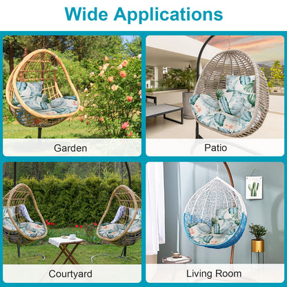 1Pc Egg Chair Cushion Hanging Basket Seat Cushion Thicken Soft Egg Swing Chair Pad Hanging Egg Chair Cushion With Headrest