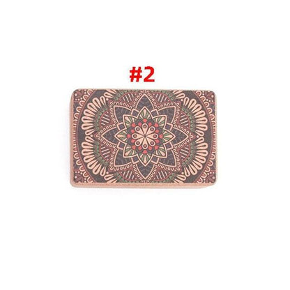 Yoga cork tile with intricate mandala design for fitness and yoga practice