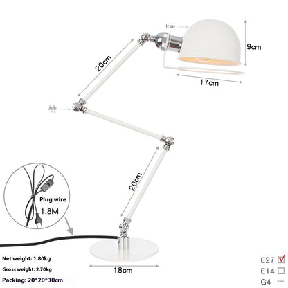 American Style Retro Iron Art Adjustable Decorative Table Lamp