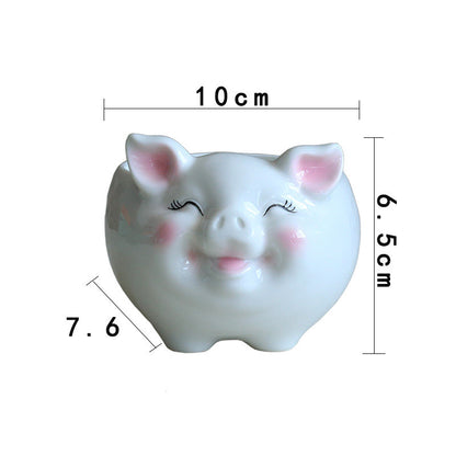Simple Nordic Cartoon Animal Succulent Flower Pot Ceramic Decorative Ornaments