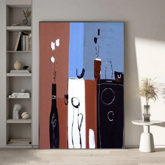 Handmade Oil Painting Canvas Wall Art Decoration Retro Abstract For Home Room Decor Rolled Frameless Unstretched Painting
