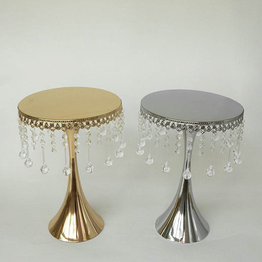 Small Waist Crystal Bead Curtain decorative small tables with hanging crystal beads in gold and silver colors