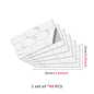 White marble look peel and stick PVC tile stickers, water and oil proof, 48 pieces set, 30x15cm each