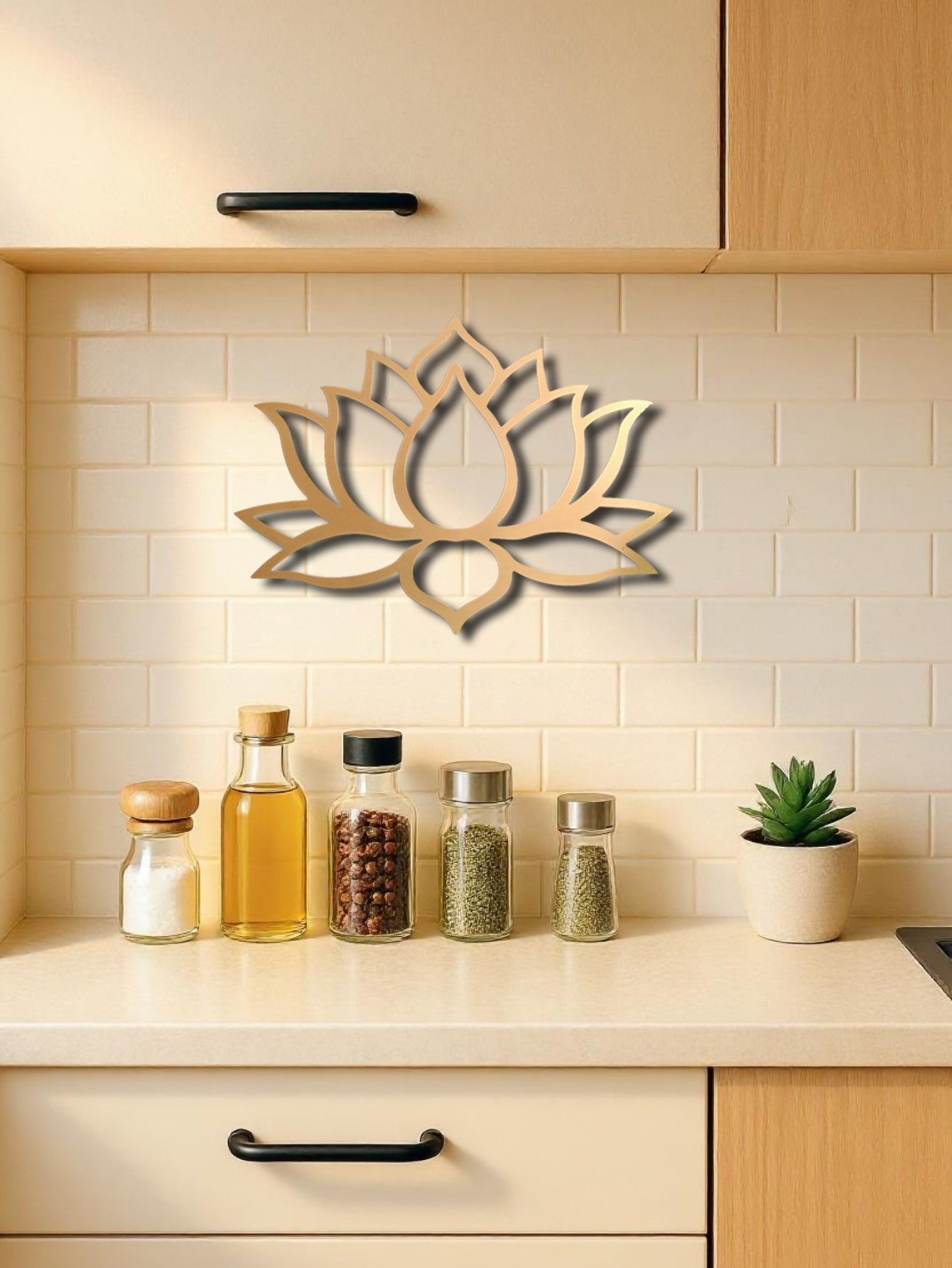 Large Modern Lotus Metal Wall Art - Gorgeous Living Room Decor To Charm Guests