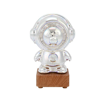 Spaceman 3D Fireworks USB plug-in colorful night lamp on wooden base for home decor