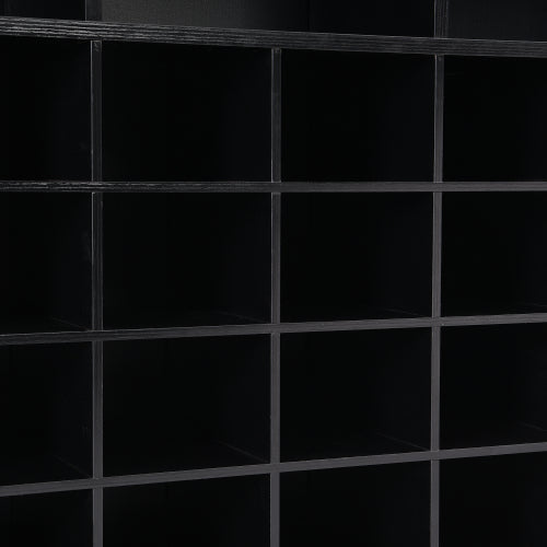 Stylish Design 24 Shoe Cabinet Console, Modern Shoe Cabinet With Curved Base, Multifunctional Sideboard, High Quality, For Corridor, Bedroom, Living Room, Black