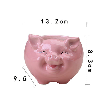 Simple Nordic Cartoon Animal Succulent Flower Pot Ceramic Decorative Ornaments