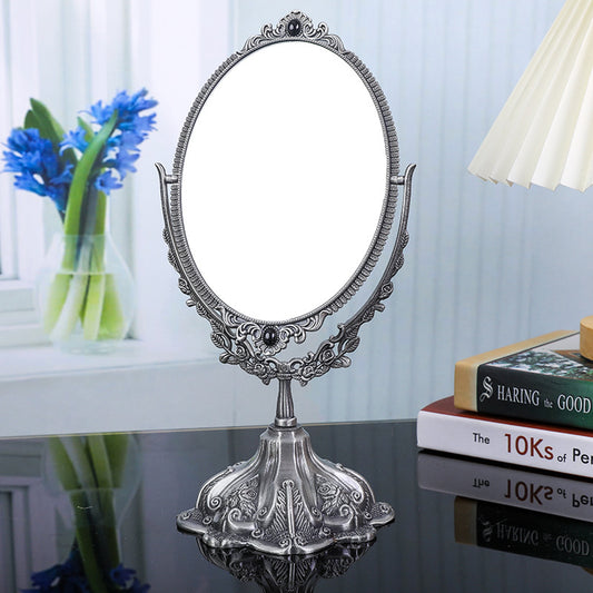 European Metal Reversible Retro Makeup Mirror