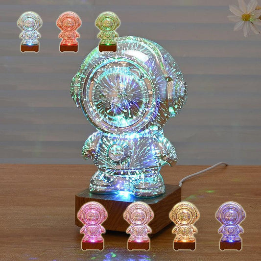 Spaceman 3D Fireworks colorful USB plug-in night lamp with planet design for home decor