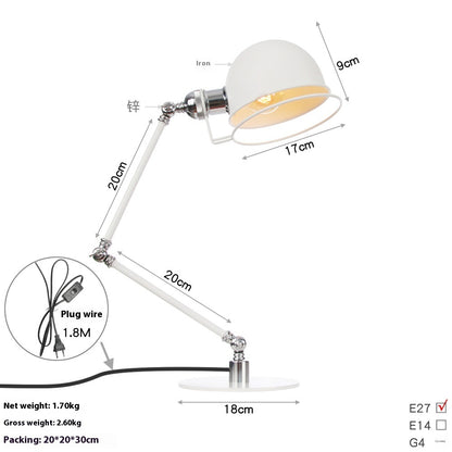 American Style Retro Iron Art Adjustable Decorative Table Lamp