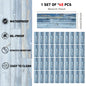 Blue wood grain peel and stick floor tiles waterproof oil-proof scratch-resistant PVC self-adhesive removable floor stickers set of 40 pieces