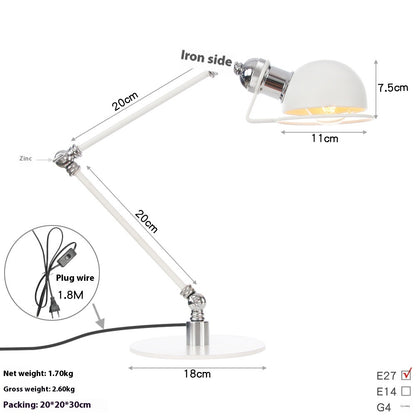 American Style Retro Iron Art Adjustable Decorative Table Lamp