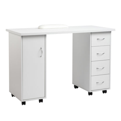 White 120X54X81cm One Door Four Drawers Computer Desk Nail Art Table 1PC