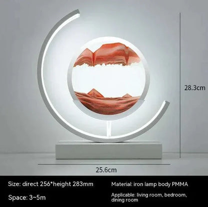 Chinese style hourglass table lamp with iron body, PMMA material, 28.3cm height, 25.6cm width, modern decorative light for living room, bedroom, or dining room.